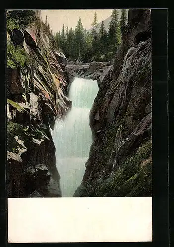 AK Handeckfall mit Bäumen