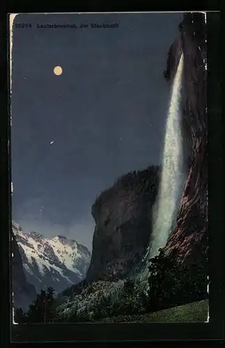 AK Lauterbrunnen, Der Staubbach im Monschein
