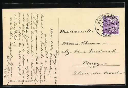 AK Lenzburg, Teilansicht mit Strassenpartie