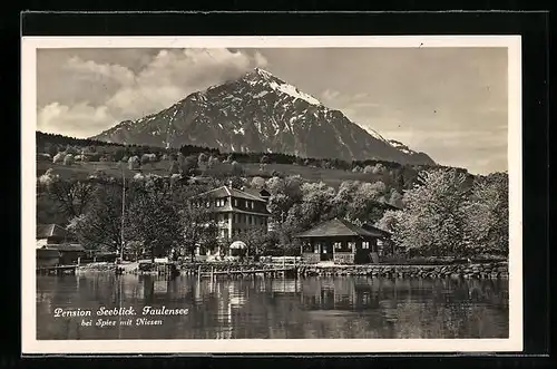 AK Spiez, Faulensee, Blick auf die Pension Seeblick