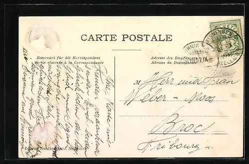 AK Basel, Ortsansicht, Blumen