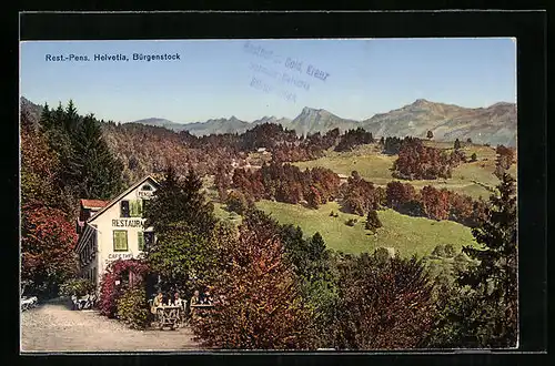 AK Bürgenstock, Motiv mit Restaurant-Pension Helvetia