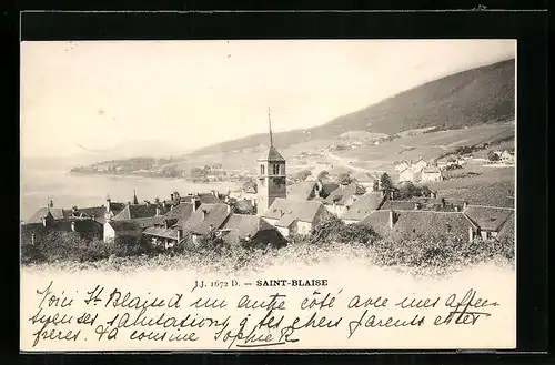 AK Saint-Blaise, Ortsansicht mit Kirche
