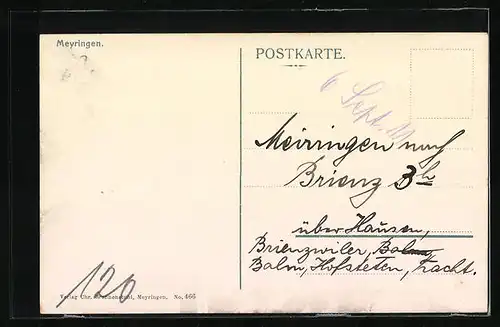 AK Meyringen, Teilansicht mit Strassenpartie