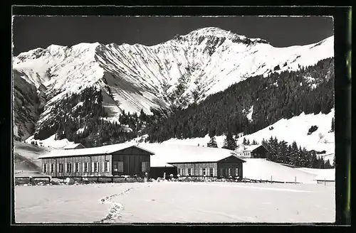 AK Adelboden, Hochalpines Ferienlager Gilbach im Schnee