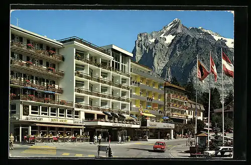 AK Grindelwald, Strassenpartie mit Wetterhorn