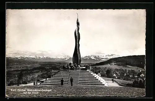 AK Forch, Kanton Zürcher Wehrmänner-Denkmal auf der Forch