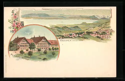 Lithographie Heiden, Pension Nord und Panorama