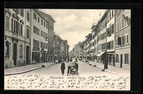 AK Winterthur, Blick in die Oberthor-Gasse