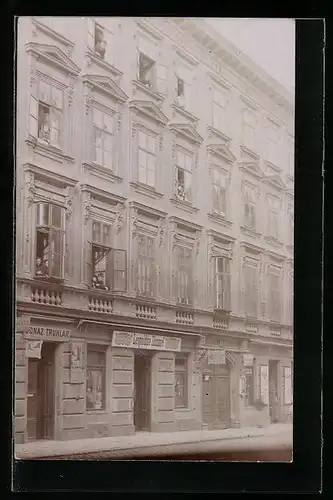 Foto-AK Wien, Schuhmacher Ignaz Truhlar, Siebenbrunnengasse 84