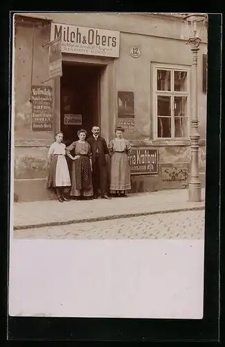 Foto-AK Wien, Milch & Obers Henriette Morth, Karolinengasse 12