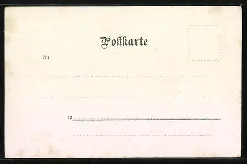 Lithographie Gschwend, Kirche und Bootspartie