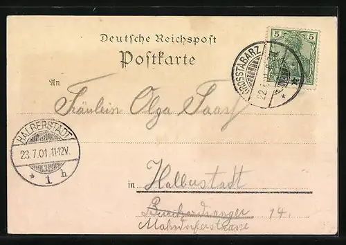 Lithographie Tabarz b. Friedrichroda, Ortsansicht, Kurhaus