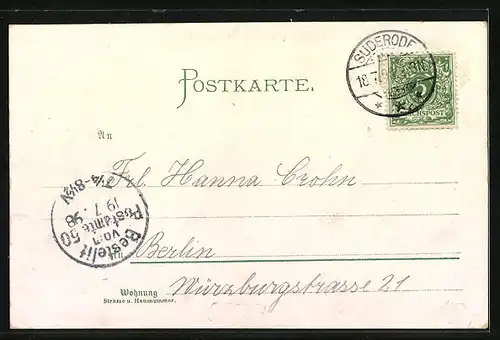 Lithographie Suderode / Harz, Gasthaus Felsenkeller, Stubenberg, Kaltes Thal