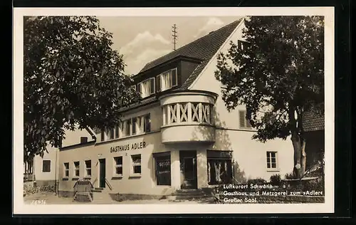 AK Schwann, Gasthaus und Metzgerei zum Adler, Grosser Saal