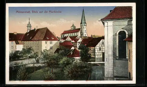 AK Münnerstadt, Blick auf die Pfarrkirche