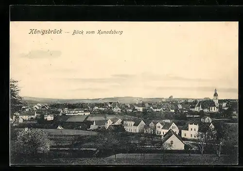 AK Königsbrück, Blick vom Kunadsberg auf den Ort