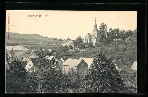 AK Liebstadt i. S., Blick vom Ort zur Kirche