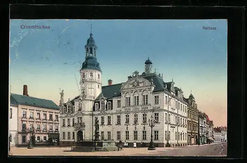 AK Crimmitschau, vor dem Rathaus