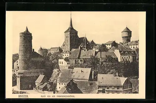 AK Bautzen, Blick von der Kronprinzenbrücke