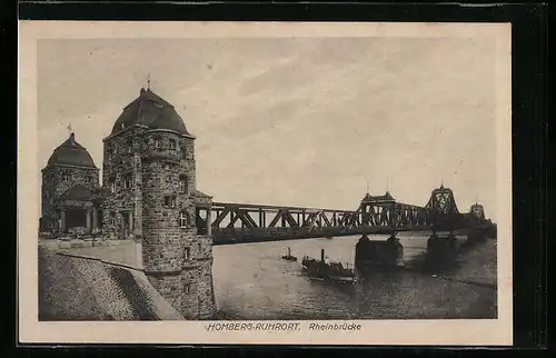 AK Homberg a. Rh., Ruhrort, Partie an der Rheinbrücke
