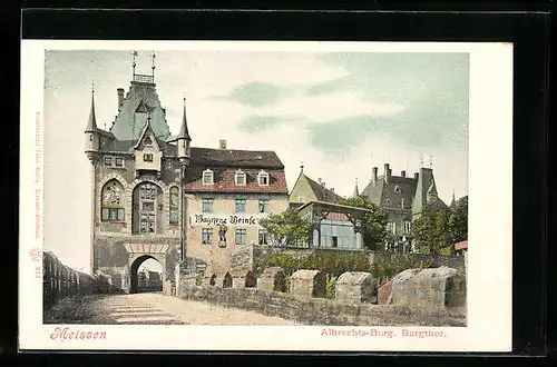 AK Meissen, das Burgthor zur Albrechts-Burg