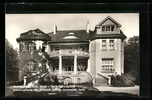 AK Georgenthal i. Thür., vor dem Haus Eichengrund, das Erholungsheim der Friedrich-Schiller-Universität zu Jena