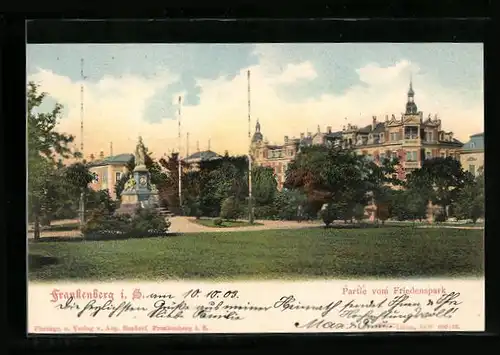 AK Frankenberg i. Sa., Denkmal im Friedenspark