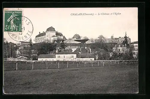 AK Chalais, Charente, Le Chateau et l`Eglise
