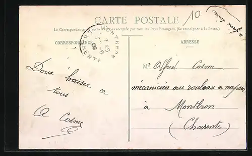 AK Tourriers, Charente, Route de Paris