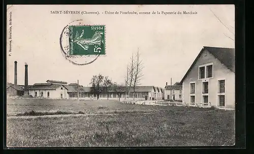 AK Saint-Severin, Charente, Usine de Pisseloube, annexe de la Papeterie du Marchais