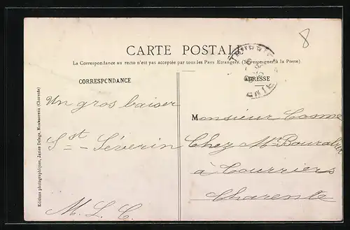 AK Saint-Severin, Charente, Vue Panoramique, L`Eglise