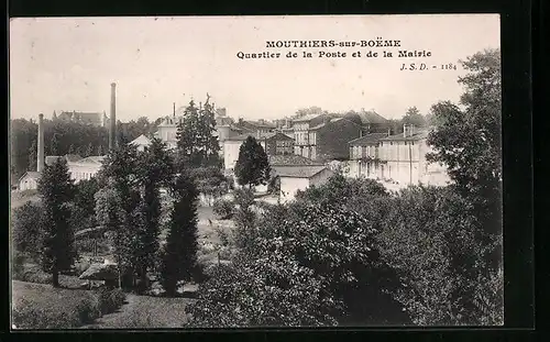 AK Mouthiers-sur-Boeme, Quartier de la Poste et de la Mairie