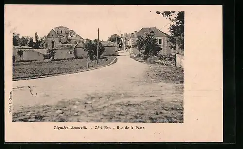 AK Lignieres-Sonneville, Cote Est, Rue de la Poste