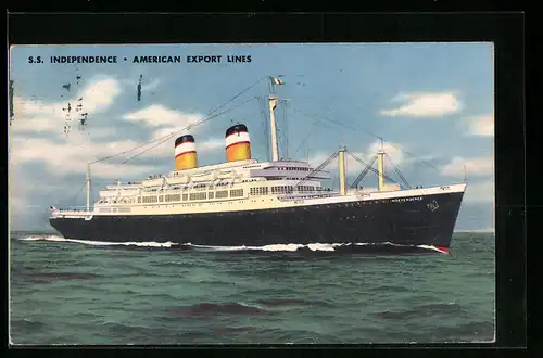 AK Passagierschiff S.S. Independence der American Export Lines auf hoher See