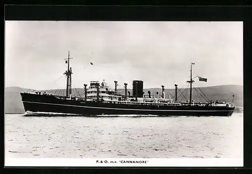 AK Passagierschiff P.&O. M.V. Cannanore vor der Küste gesehen