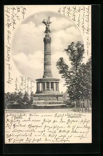 AK Berlin-Tiergarten, an der Siegessäule