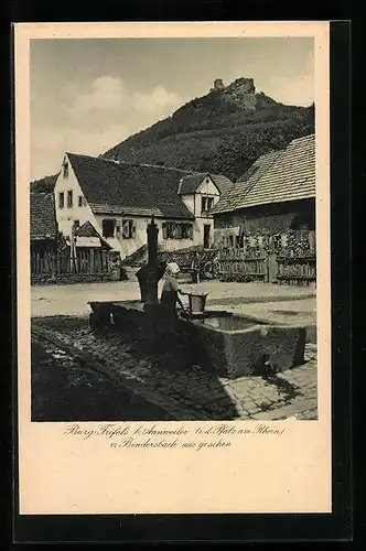 AK Annweiler, Brunnen unter der Burg Trifels