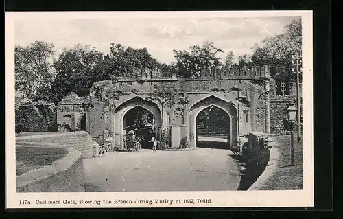 AK Delhi, Cashmere Gate, showing the Breach during Mutiny of 1857