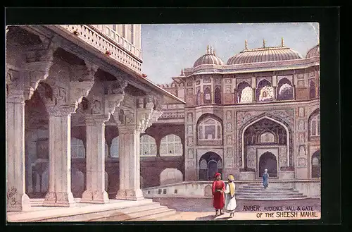 Künstler-AK Amber, Audience Hall & Gate of the Sheesh Mahal