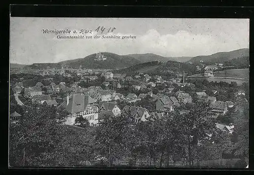 AK Wernigerode / Harz, Gesamtansicht von der Sennhütte gesehen