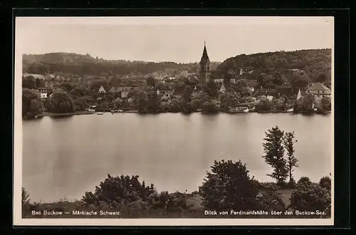 AK Bad Buckow, Blick von Ferdinandshöhe über den Buckow-See