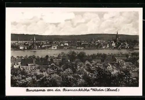 AK Werder / Havel, Panorama von der Bismarckhöhe gesehen