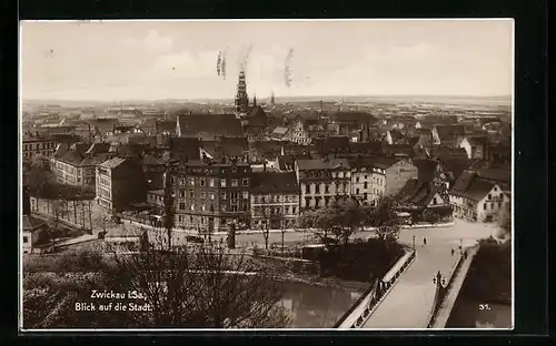 AK Zwickau / Sa., Ortsansicht aus der Vogelschau