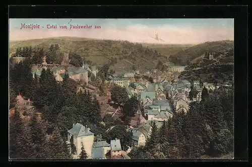 AK Monschau / Montjoie, Ortsansicht vom Paulsweiher aus gesehen