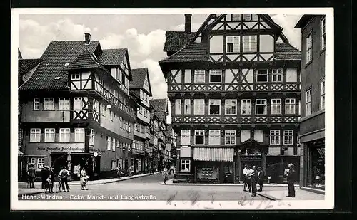 AK Hann. Münden, Ecke Markt- und Langestrasse