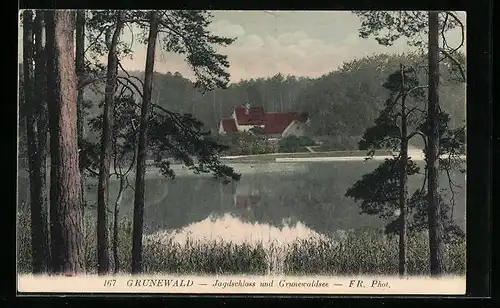 AK Berlin-Grunewald, Jagdschloss und Grunewaldsee