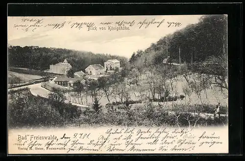 AK Bad Freienwalde, Ortspartie aus der Vogelschau