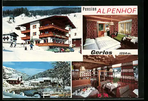 AK Gerlos, Pension Alpenhof im Winter, Innenansichten