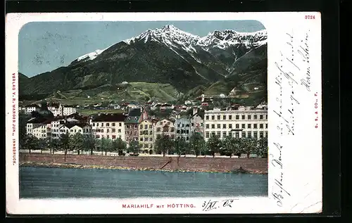 AK Mariahilf, Blick zum Ort mit Hötting
